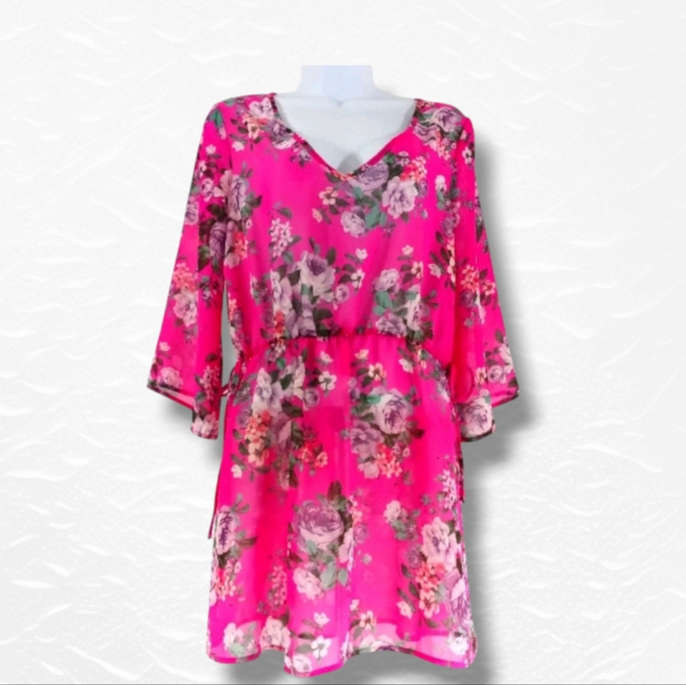 Ultra Beach Sheer V-Neck Tunic Cover-up